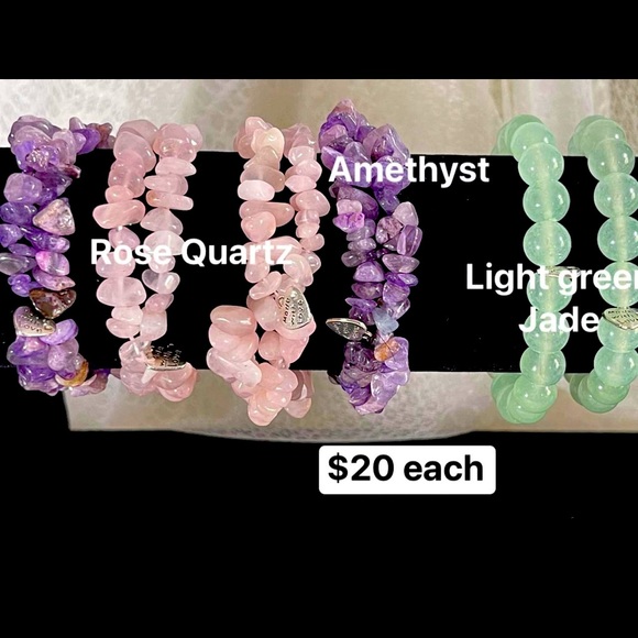 Natural Gemstone bead bracelet,Men and Women Stretchy Bracelet,Genuine Gemstones - Picture 3 of 14